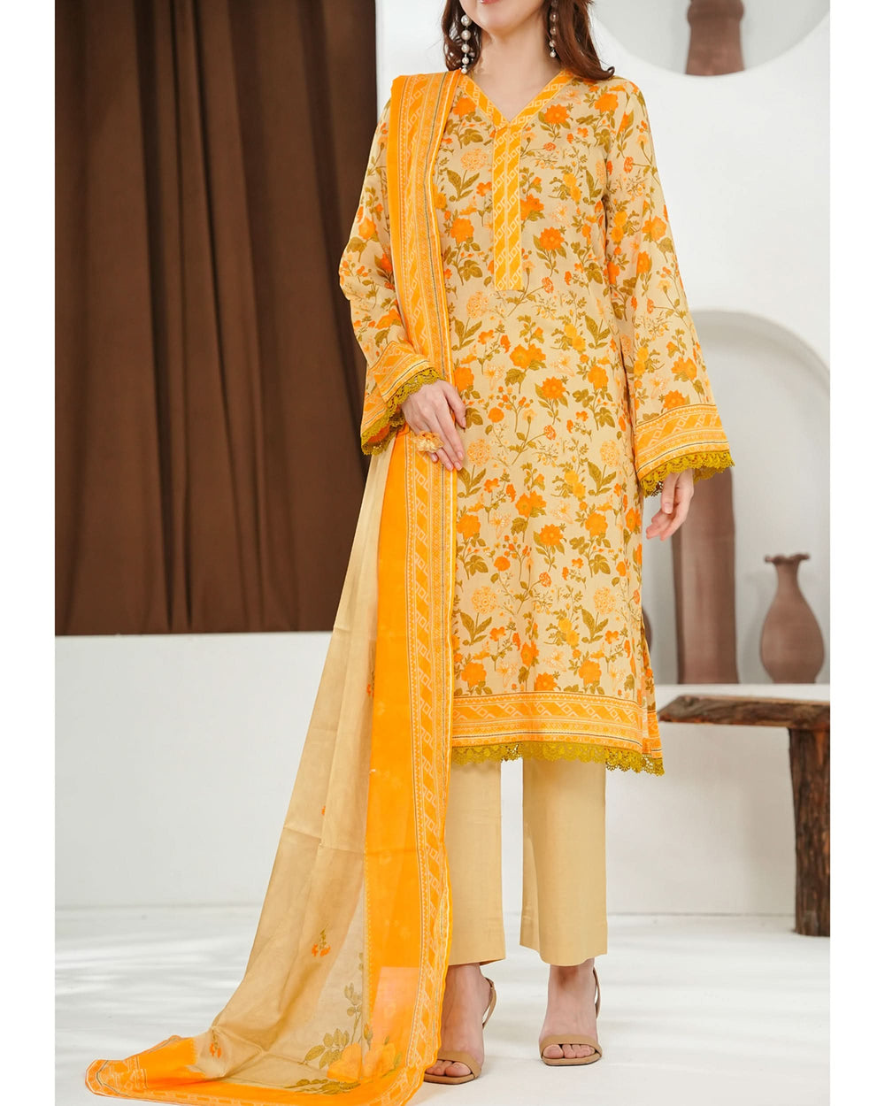 MISRI Lawn Printed 3-Piece Suit By VS Textile V-3, Women, 3Pcs Shalwar Suit, Chase Value, Chase Value