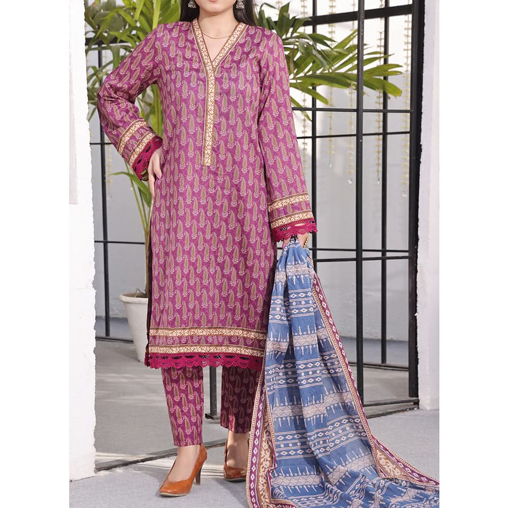 Vs Signature Printed Lawn Unstitched Suit 3Pcs - 340, Women, 3Pcs Shalwar Suit, VS Textile, Chase Value
