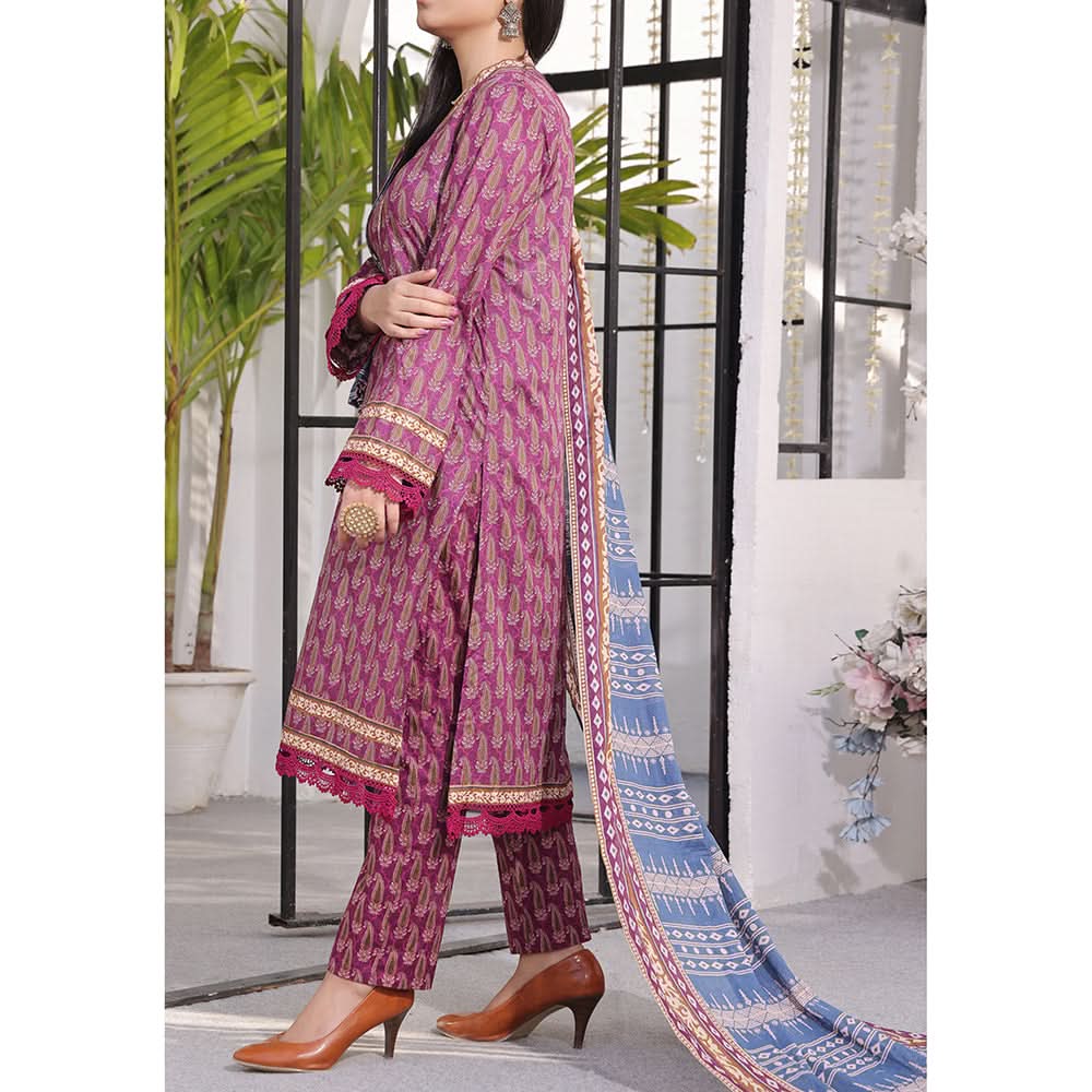 Vs Signature Printed Lawn Unstitched Suit 3Pcs - 340, Women, 3Pcs Shalwar Suit, VS Textile, Chase Value
