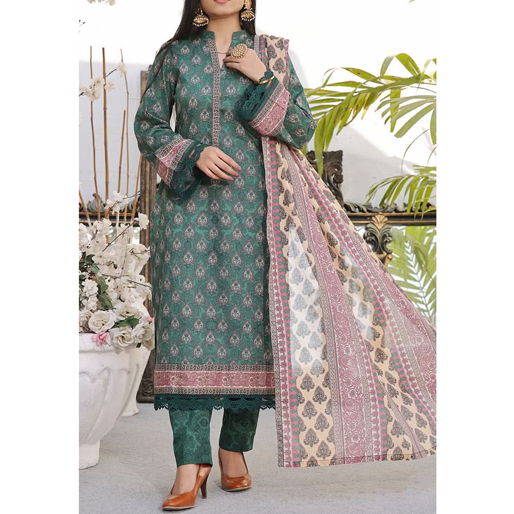 Vs Signature Printed Lawn Unstitched Suit 3Pcs - 344, Women, 3Pcs Shalwar Suit, VS Textile, Chase Value