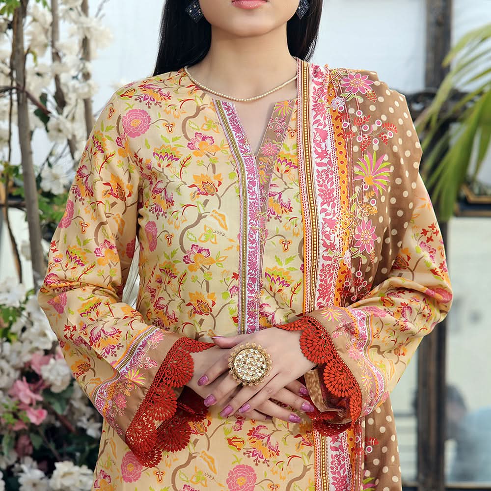 Vs Signature Printed Lawn Unstitched Suit 3Pcs - 346, Women, 3Pcs Shalwar Suit, VS Textile, Chase Value