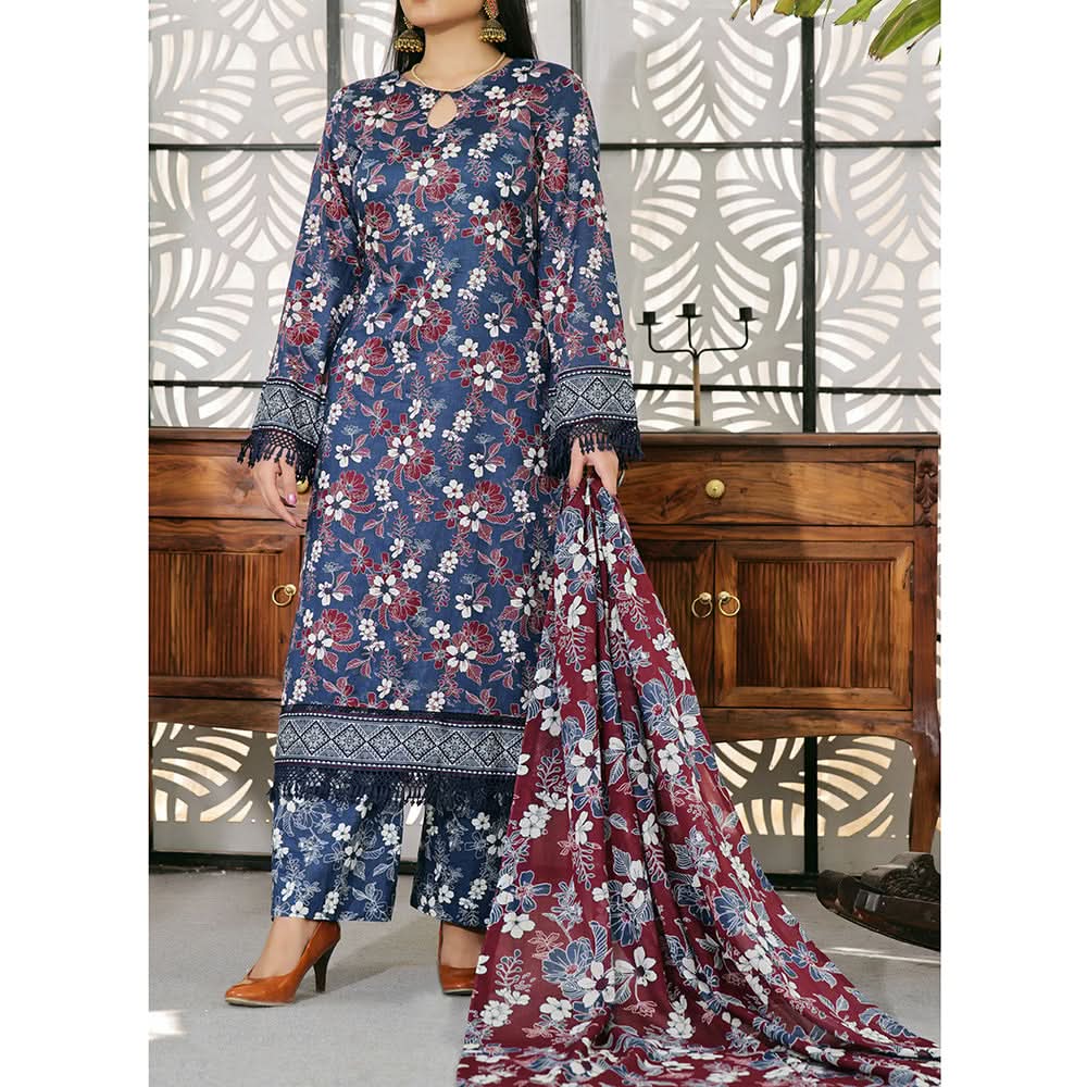 Vs Signature Printed Lawn Unstitched Suit 3Pcs - 347, Women, 3Pcs Shalwar Suit, VS Textile, Chase Value