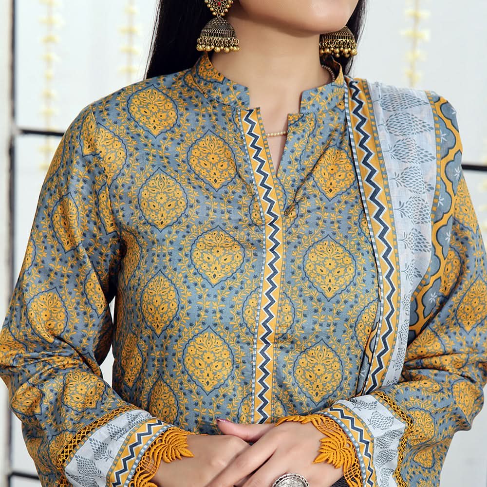 Vs Signature Printed Lawn Unstitched Suit 3Pcs - 345, Women, 3Pcs Shalwar Suit, VS Textile, Chase Value
