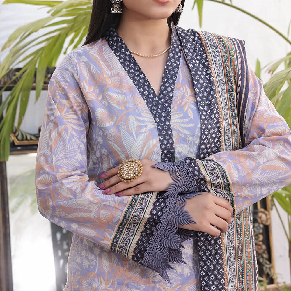 Vs Signature Printed Lawn Unstitched Suit 3Pcs - 348, Women, 3Pcs Shalwar Suit, VS Textile, Chase Value