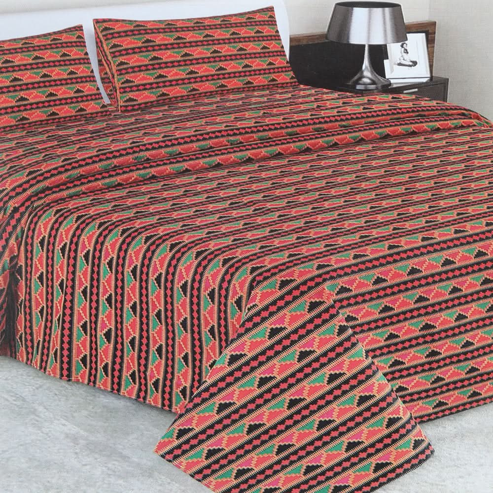 Double Bedsheet 3Pcs - Multi Color, Double Size Bed Sheet, Chase Value, Chase Value