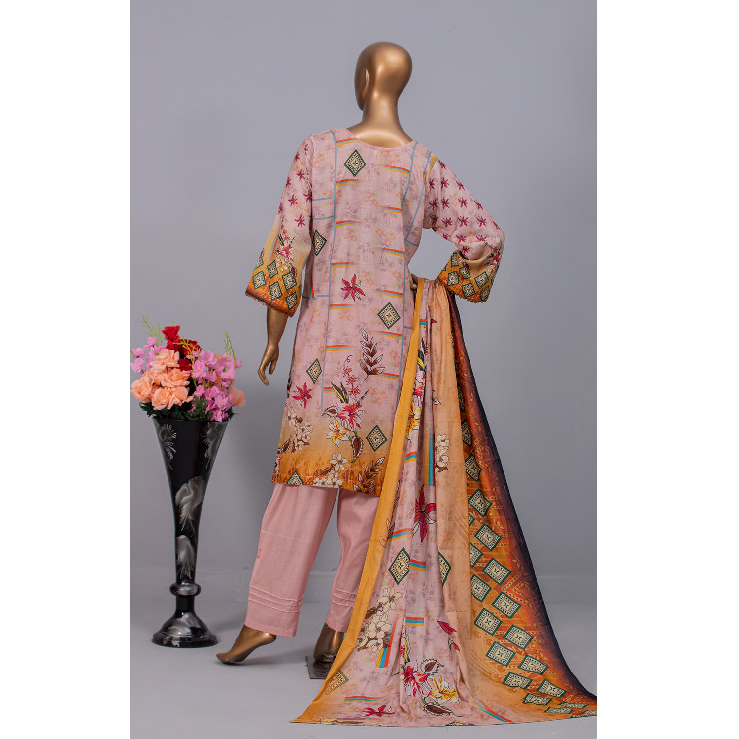 Women's Valuable Unstitched 3Pcs Suit V-2 - 5, Women, 3Pcs Shalwar Suit, Chase Value, Chase Value