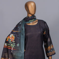 Women's Valuable Unstitched 3Pcs Suit V-2 - 3