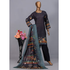 Women's Valuable Unstitched 3Pcs Suit V-2 - 3