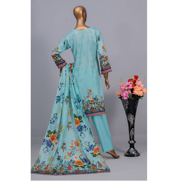 Women's Valuable Unstitched 3Pcs Suit V-2 - 1