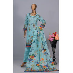 Women's Valuable Unstitched 3Pcs Suit V-2 - 1