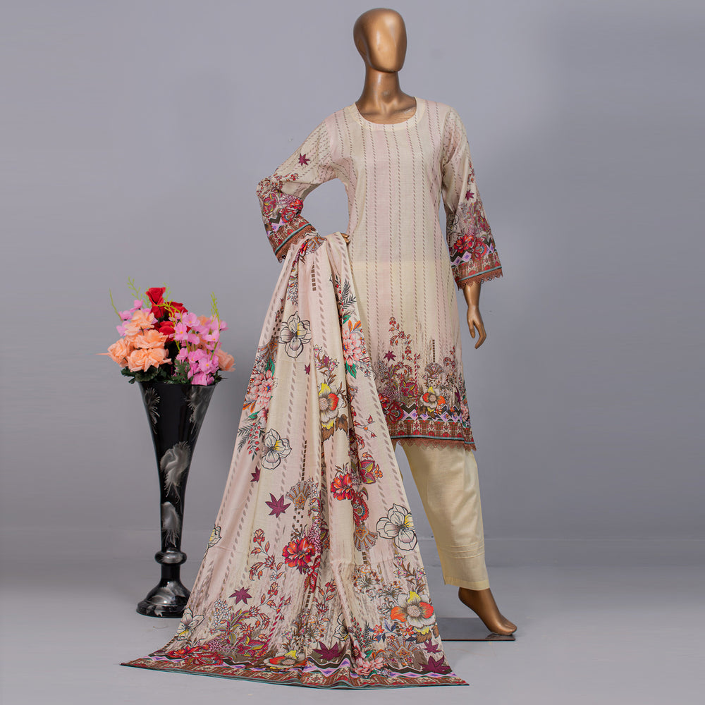 Women's Valuable Unstitched 3Pcs Suit V-2 - 10, Women, 3Pcs Shalwar Suit, Chase Value, Chase Value