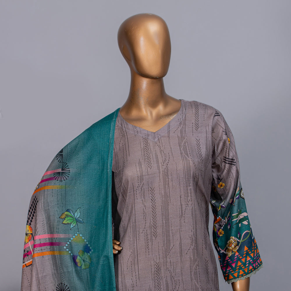 Women's Valuable Unstitched 3Pcs Suit V-2 - 8, Women, 3Pcs Shalwar Suit, Chase Value, Chase Value