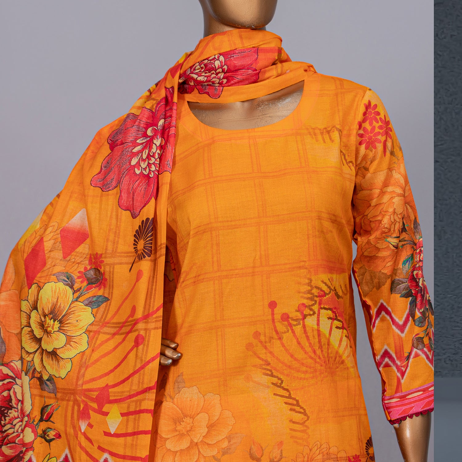 Women's Valuable Unstitched 3Pcs Suit V-2 - 6, Women, 3Pcs Shalwar Suit, Chase Value, Chase Value