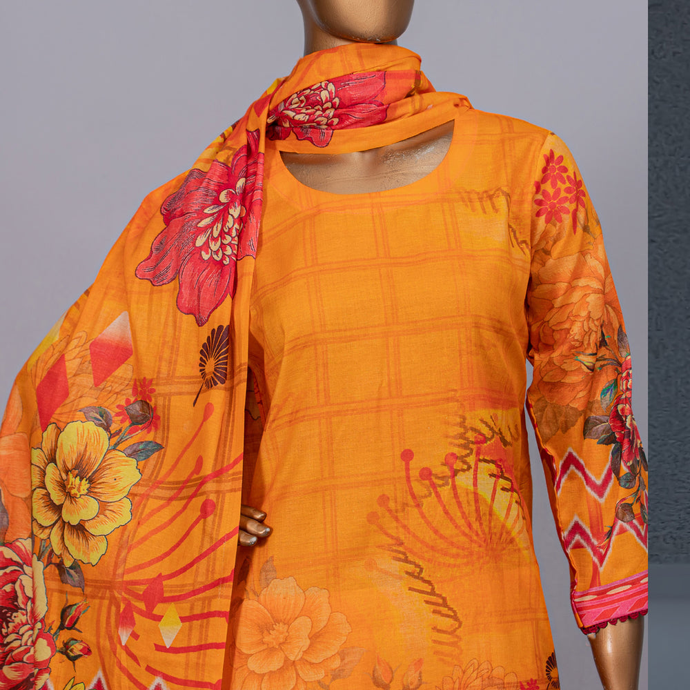 Women's Valuable Unstitched 3Pcs Suit V-2 - 6, Women, 3Pcs Shalwar Suit, Chase Value, Chase Value