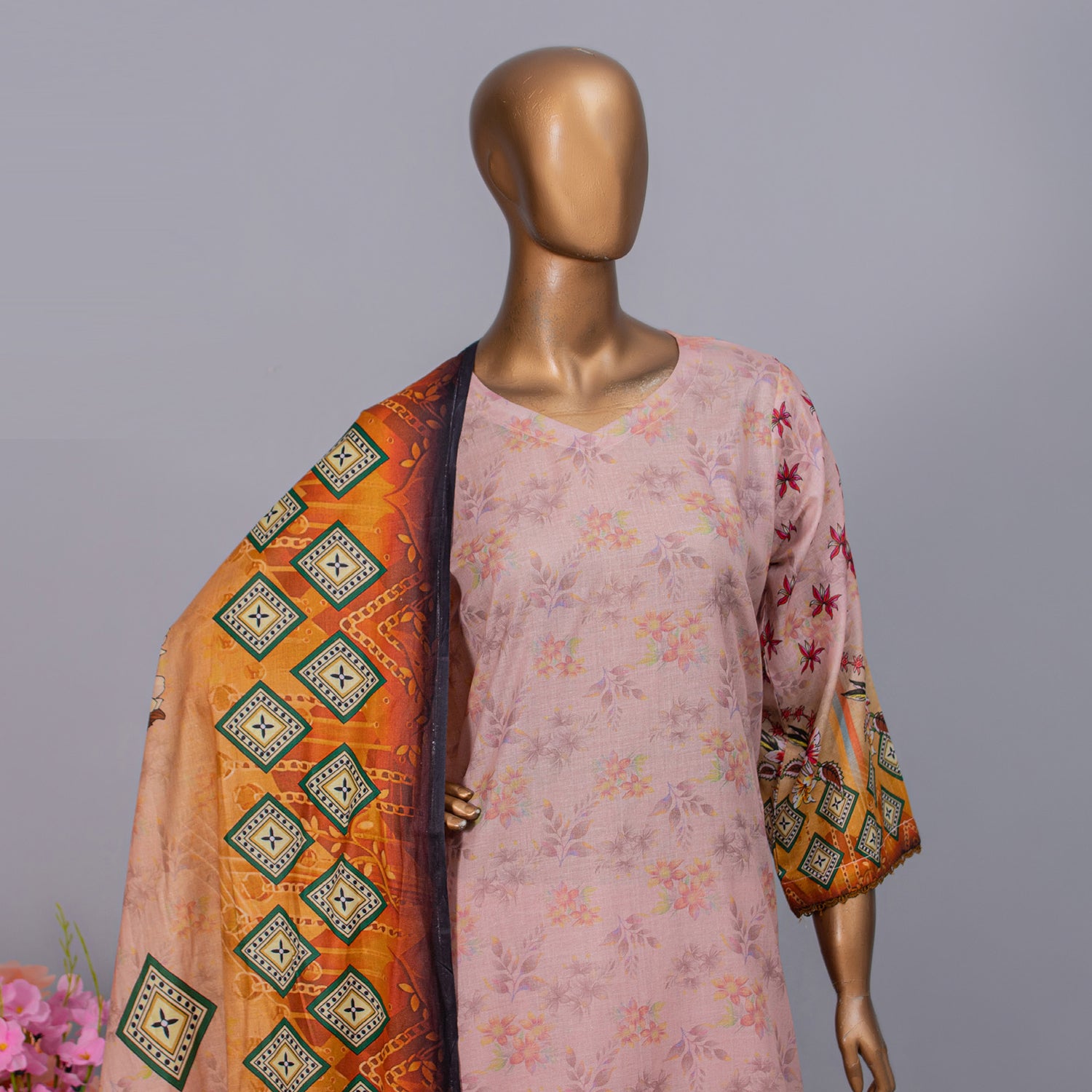 Women's Valuable Unstitched 3Pcs Suit V-2 - 5, Women, 3Pcs Shalwar Suit, Chase Value, Chase Value