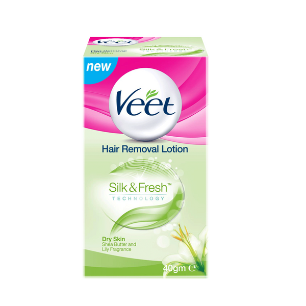 Veet Silky Freas Hair Removal Lotion Dry Skin Lily Fragrance 40g, Lotion & Cream, Veet, Chase Value