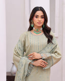 Dr Haris Winter Luxe Karandi Embroidered 3 Pc  Suit