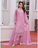 Dr Haris Winter Luxe Karandi Embroidered 3 Pc  Suit