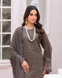 Dr Haris Winter Luxe Karandi Embroidered 3 Pc  Suit