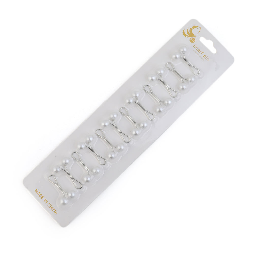 Girls Scarf Pin Card Pack Of 12 - Black & White, Girls Hair Accessories, Chase Value, Chase Value