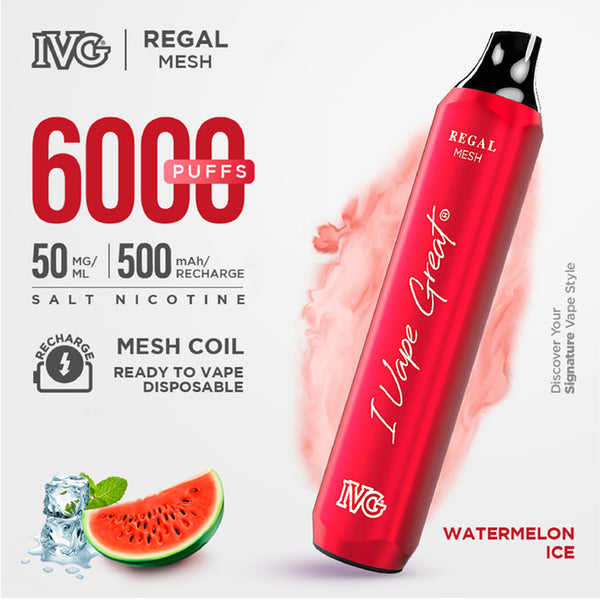 Ivg Vape Regal Watermelon 6000 Puffs 5% - 50Mg, Vape, IVG, Chase Value