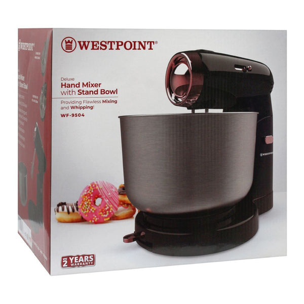 West Point Deluxe Hand Mixer With Stand Bowl, 3.5L, 5-Speed, WF-9504, Juicer Blender & Mixer, Westpoint, Chase Value