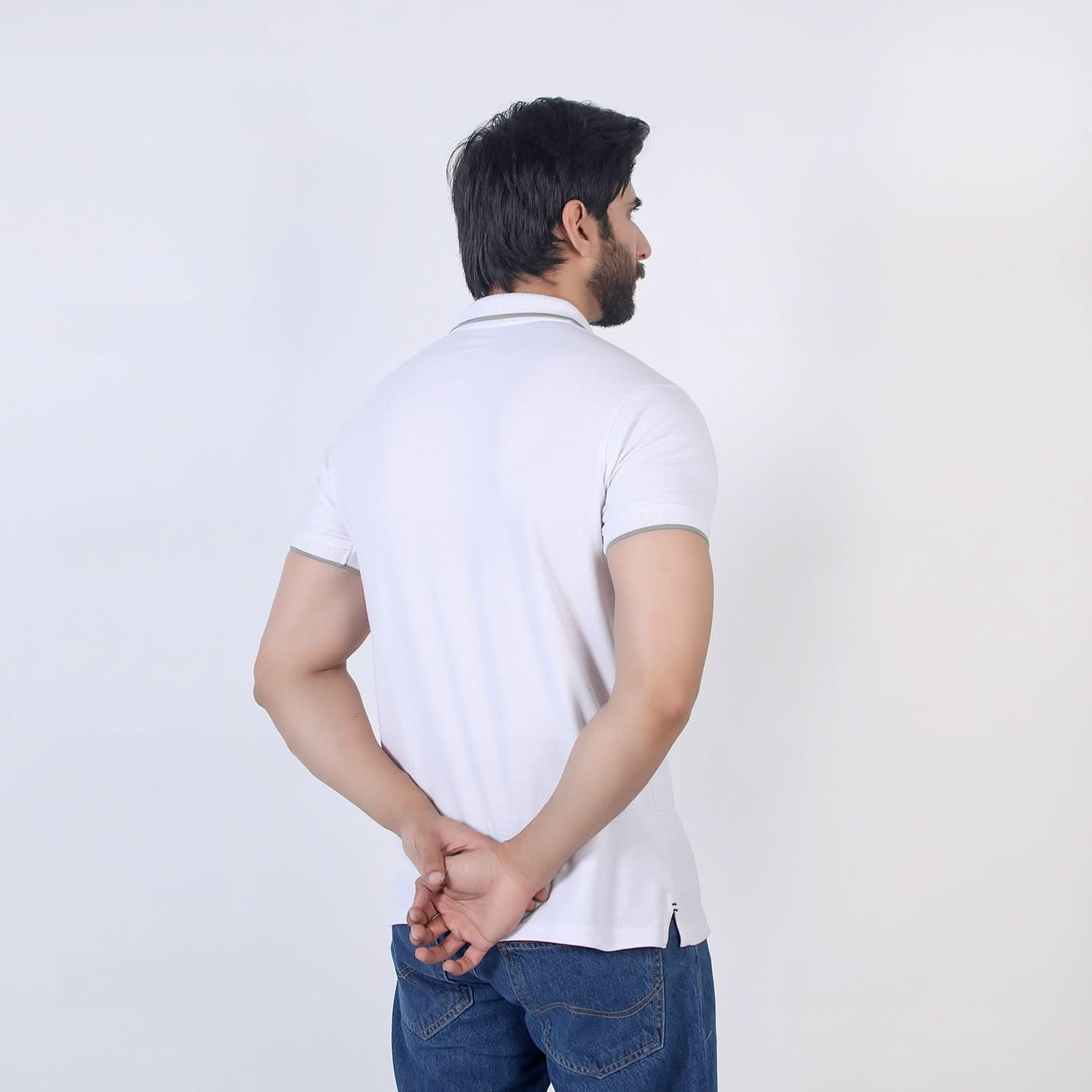 Men's Half Sleeves Polo T-Shirt - White, Men's T-Shirts & Polos, Chase Value, Chase Value