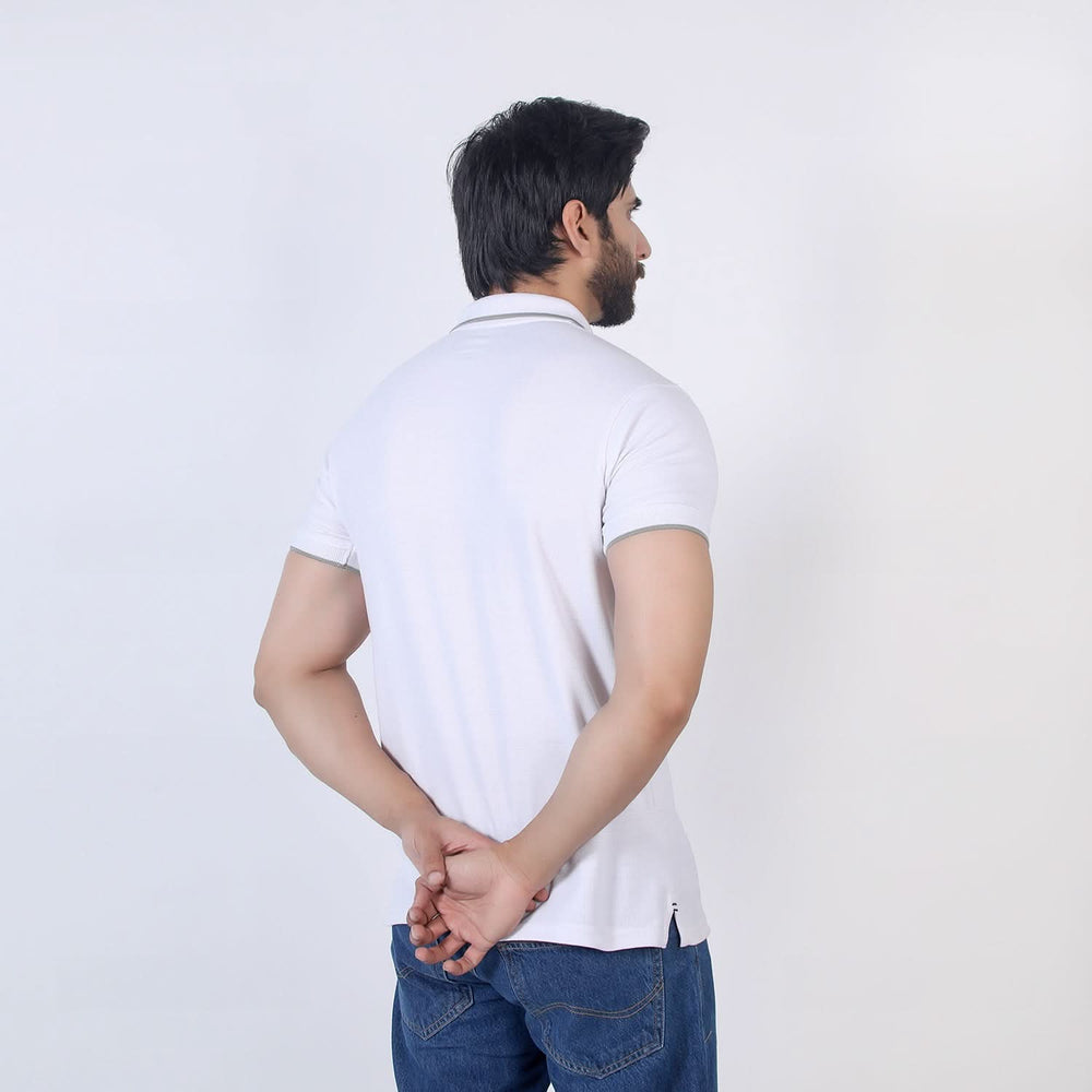 Men's Half Sleeves Polo T-Shirt - White, Men's T-Shirts & Polos, Chase Value, Chase Value