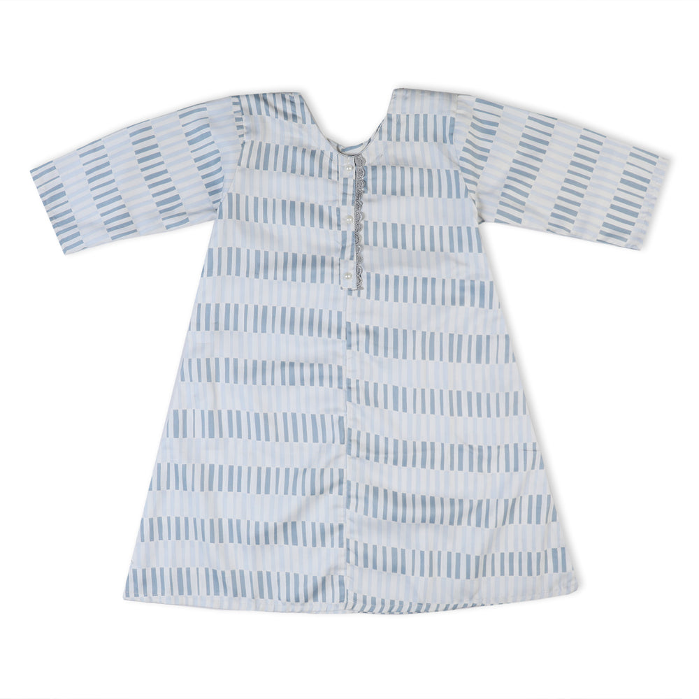 Girls Cotton 2Pcs Shalwar Suit - White & Blue, Girls Shalwar Kameez, Chase Value, Chase Value