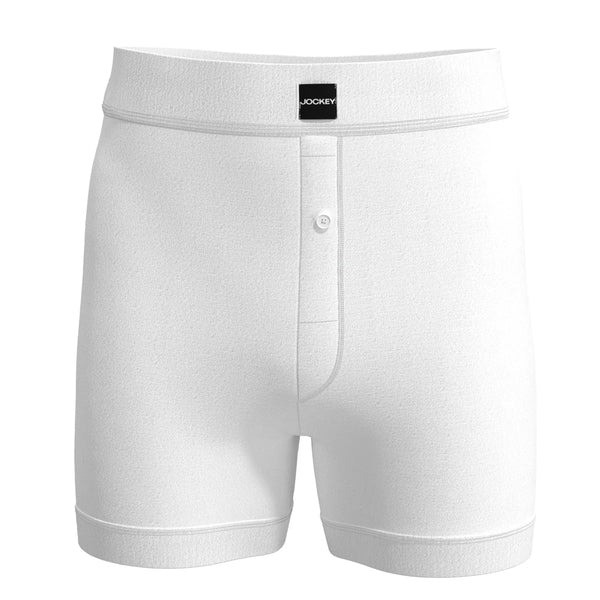 Jockey Seamless Waistband Cotton Boxer - White, Men's Underwear, Jockey, Chase Value