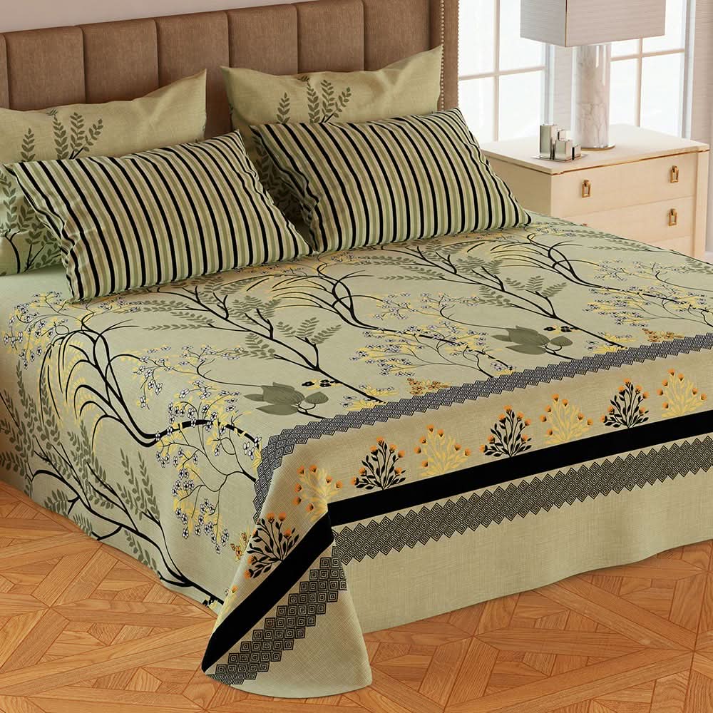 5Pcs Double Bedsheet Set - Y13, Double Size Bed Sheet, Chase Value, Chase Value