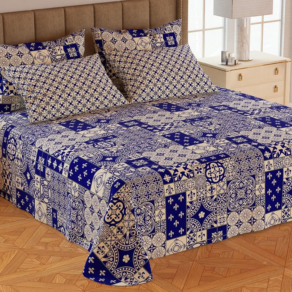 5Pcs Double Bedsheet Set - Y1, Double Size Bed Sheet, Chase Value, Chase Value