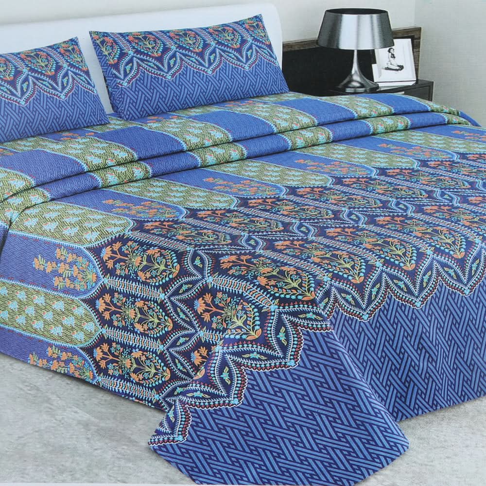 Double Bedsheet 3Pcs - Multi Color, Double Size Bed Sheet, Chase Value, Chase Value