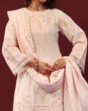 Zarineh Ronaq Viscose Luxury Jacquard Embroidered Suit - 3 Pc