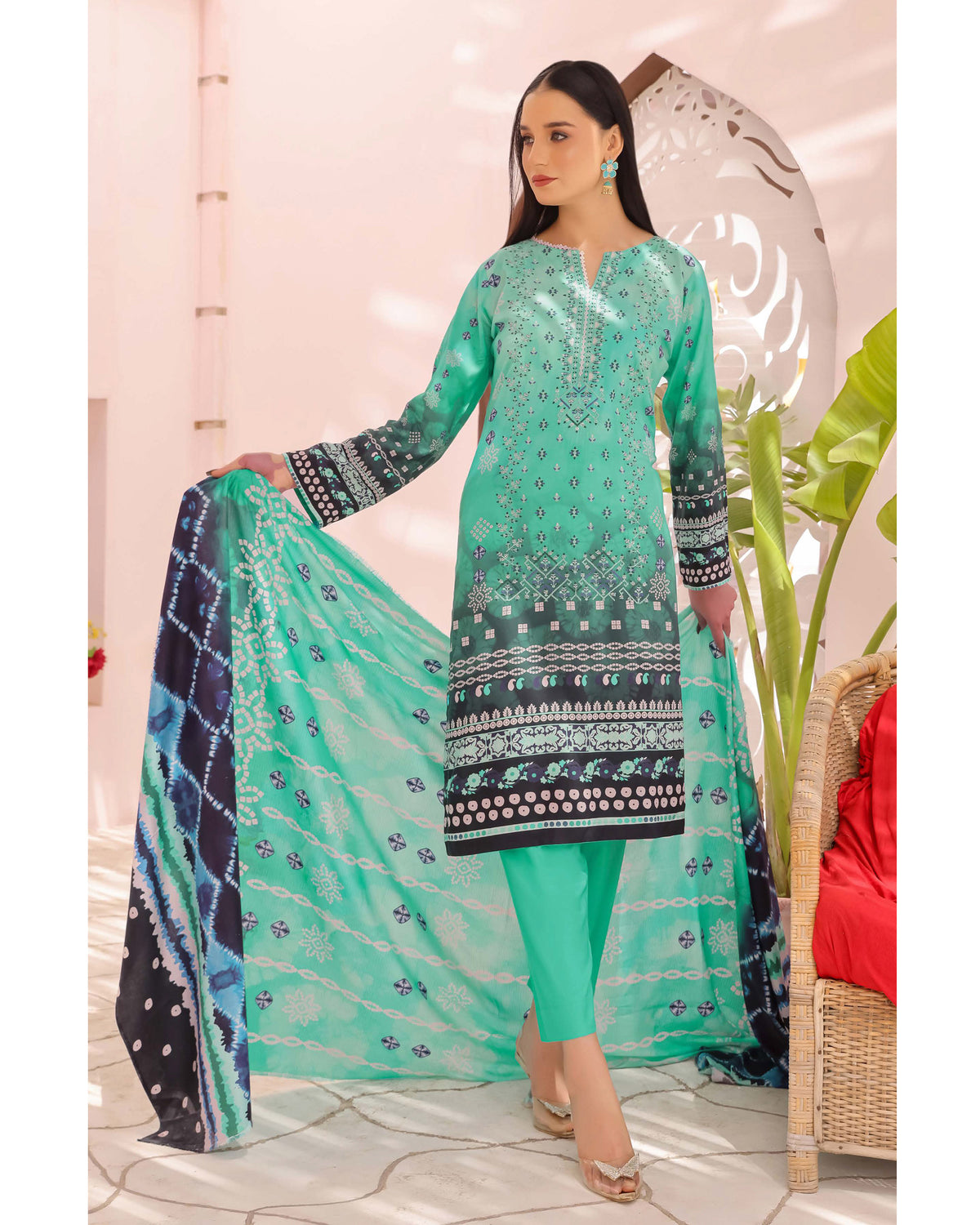Zartaj By RA-Bin Hameed Emboridered Linen Unstitched 3Pcs Suit - 2, Women, 3Pcs Shalwar Suit, Rana Arts, Chase Value