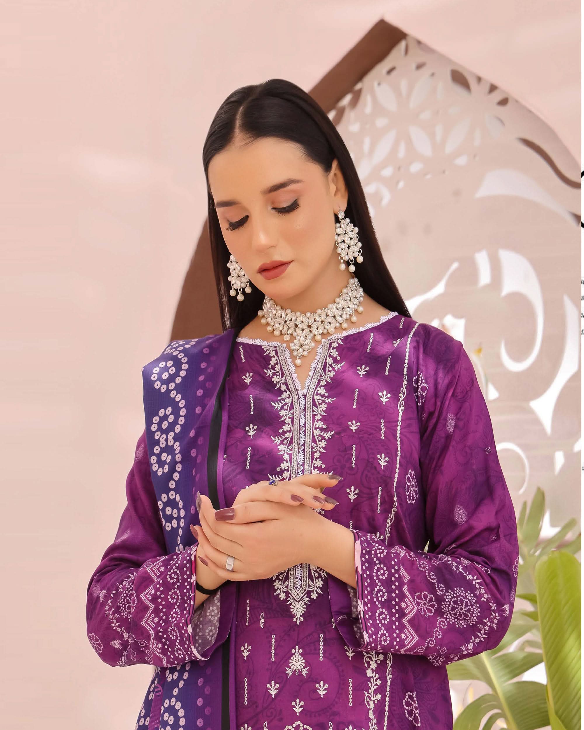 Zartaj By RA-Bin Hameed Emboridered Linen Unstitched 3Pcs Suit - 7, Women, 3Pcs Shalwar Suit, Rana Arts, Chase Value