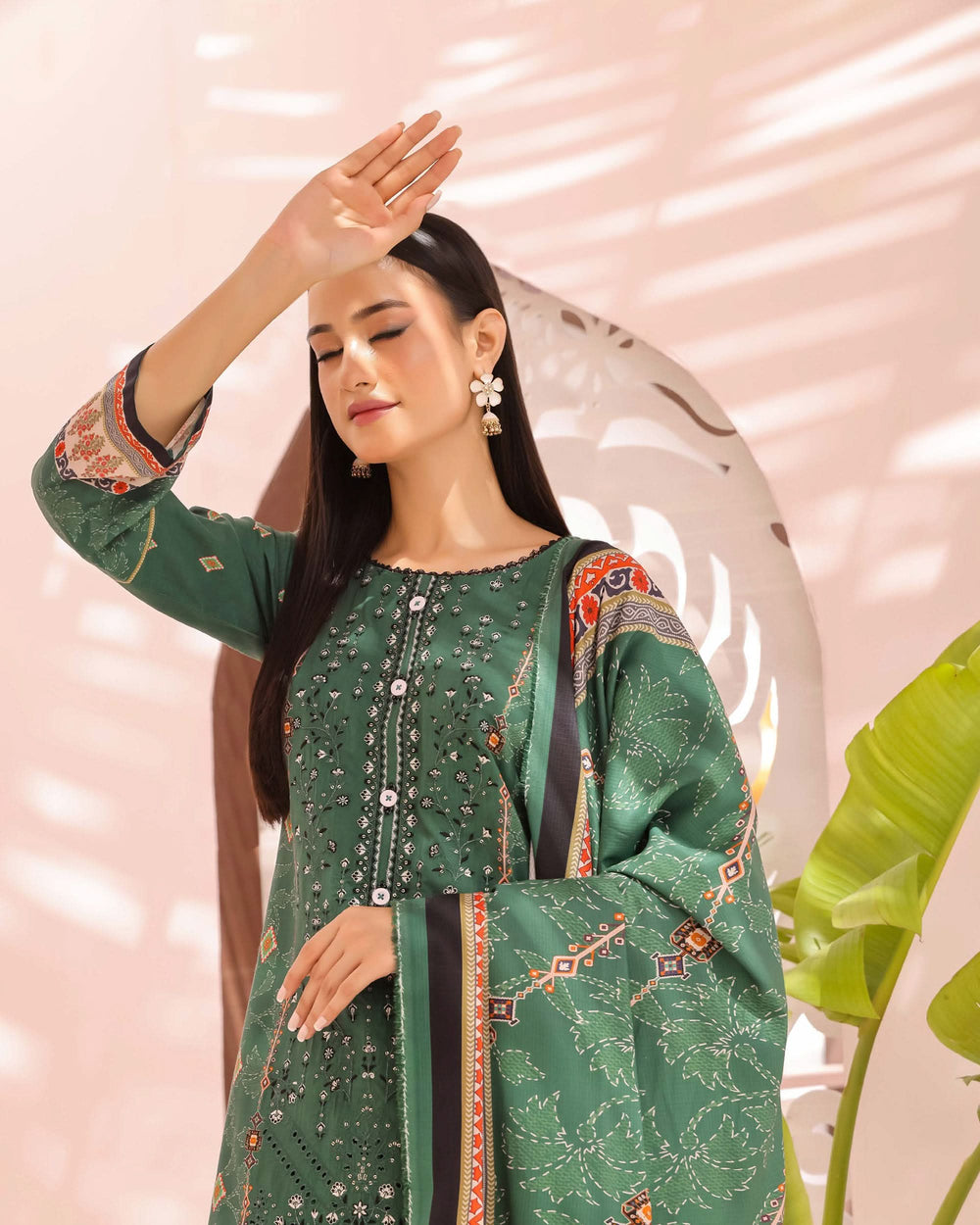 Zartaj By RA-Bin Hameed Emboridered Linen Unstitched 3Pcs Suit - 4, Women, 3Pcs Shalwar Suit, Rana Arts, Chase Value