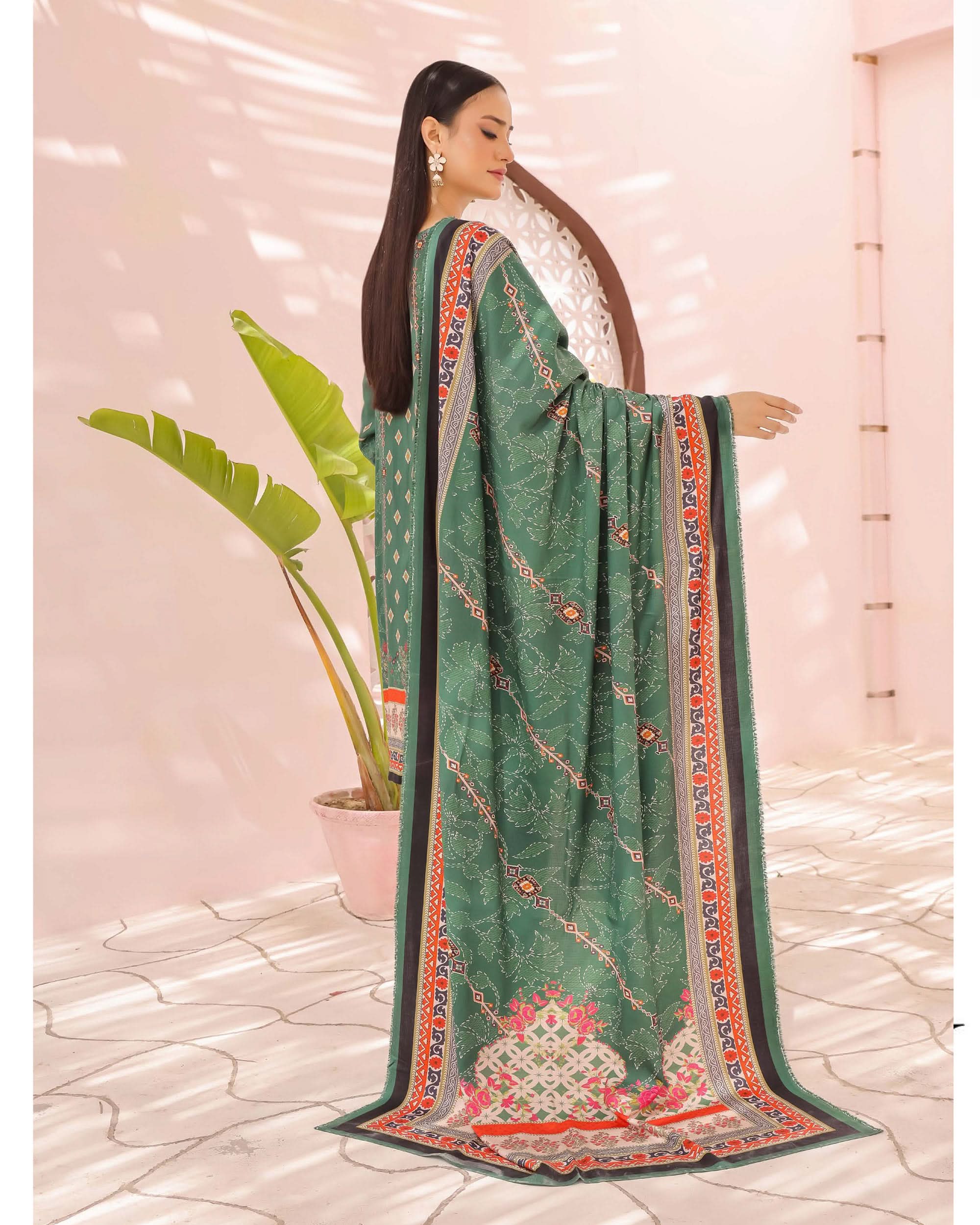 Zartaj By RA-Bin Hameed Emboridered Linen Unstitched 3Pcs Suit - 4, Women, 3Pcs Shalwar Suit, Rana Arts, Chase Value