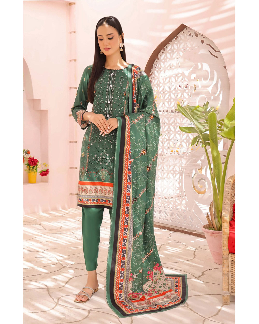 Zartaj By RA-Bin Hameed Emboridered Linen Unstitched 3Pcs Suit - 4, Women, 3Pcs Shalwar Suit, Rana Arts, Chase Value