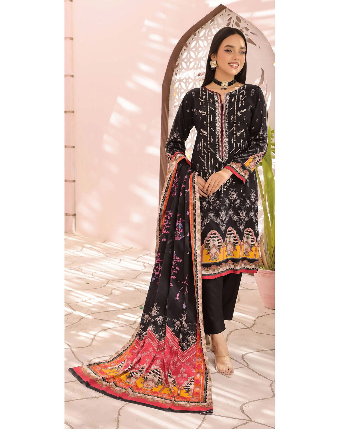 Zartaj By RA-Bin Hameed Emboridered Linen Unstitched 3Pcs Suit - 1, Women, 3Pcs Shalwar Suit, Rana Arts, Chase Value