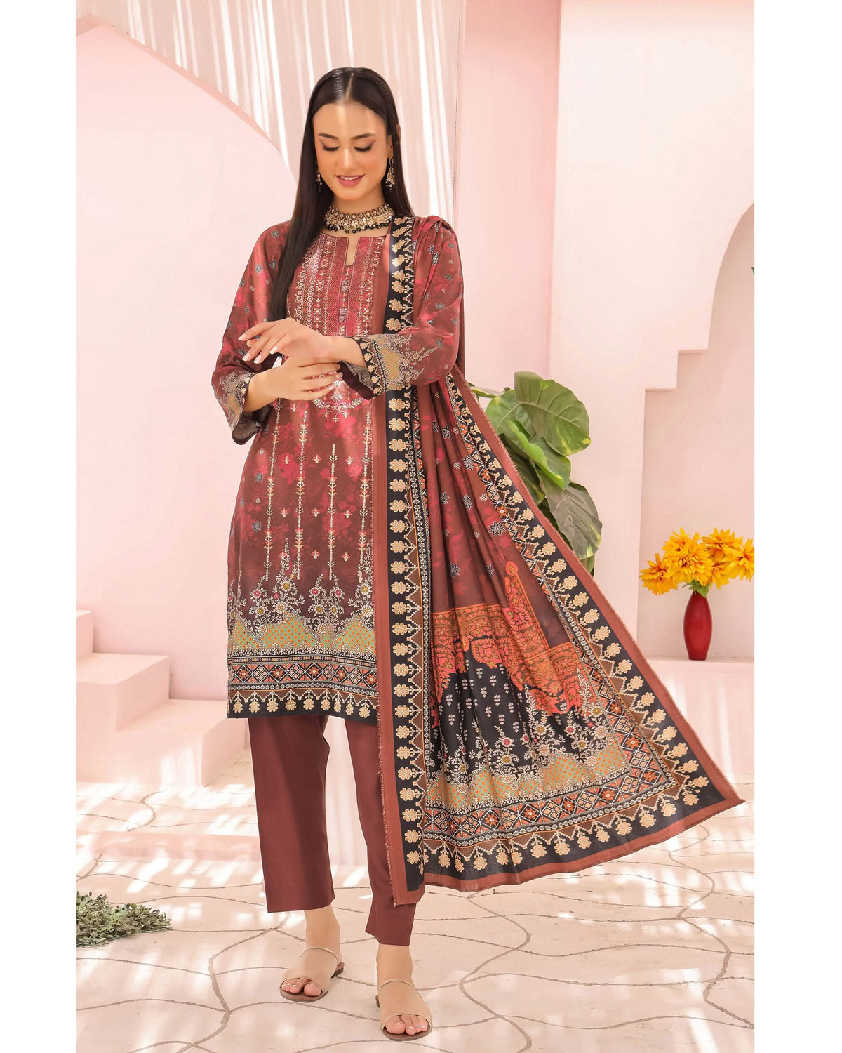 Zartaj By RA-Bin Hameed Emboridered Linen Unstitched 3Pcs Suit - 9, Women, 3Pcs Shalwar Suit, Rana Arts, Chase Value