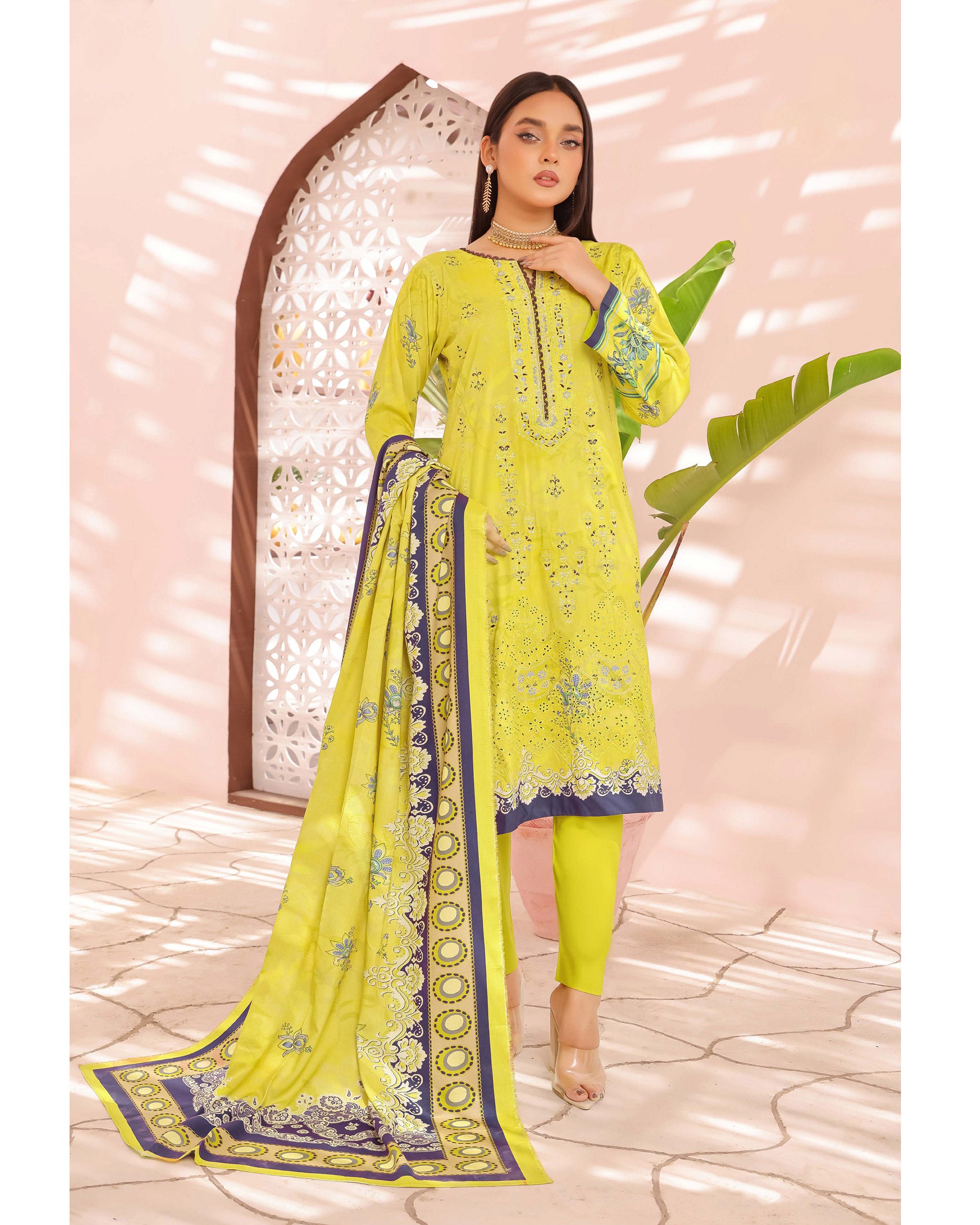 Zartaj By RA-Bin Hameed Emboridered Linen Unstitched 3Pcs Suit - 10, Women, 3Pcs Shalwar Suit, Rana Arts, Chase Value