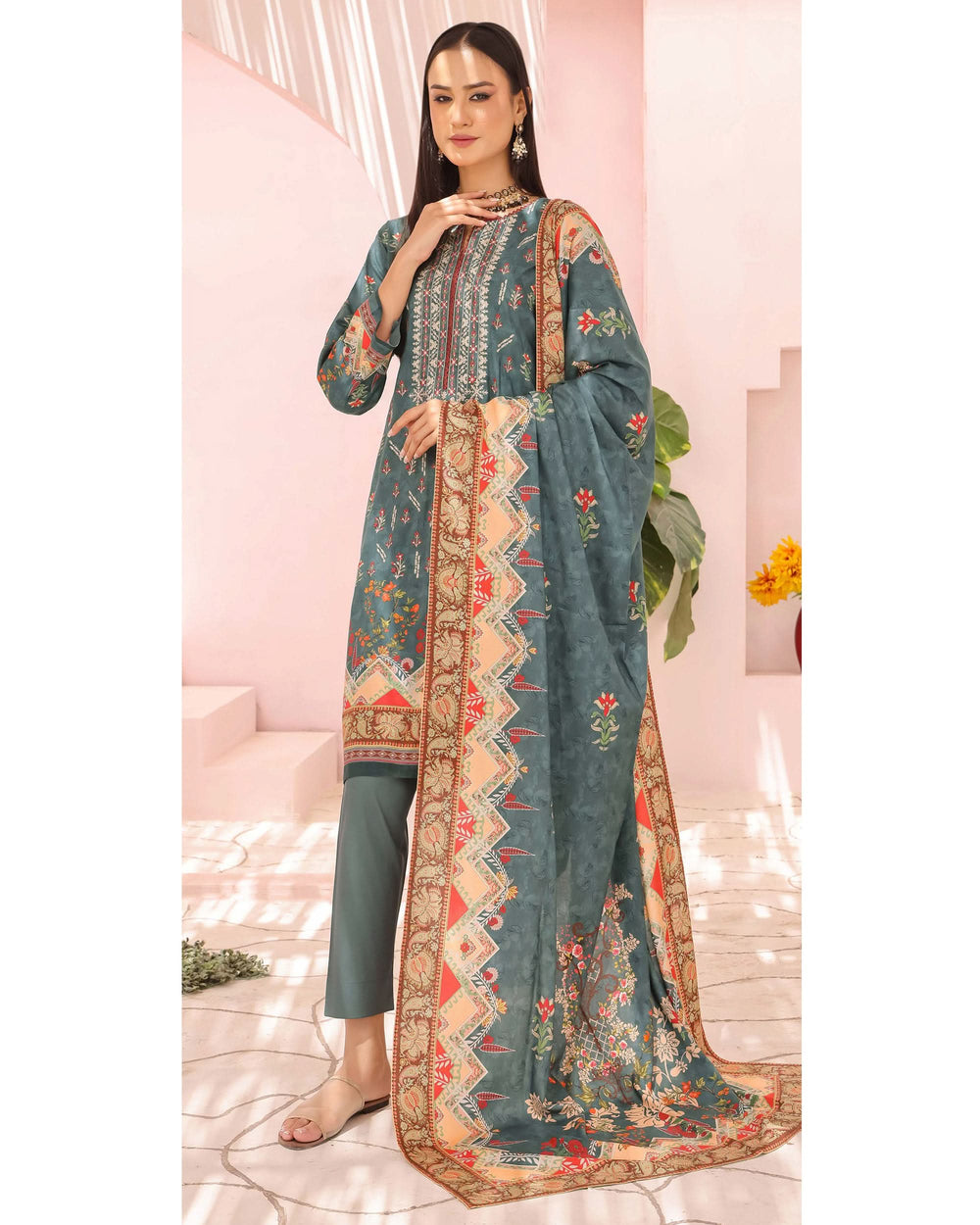 Zartaj By RA-Bin Hameed Emboridered Linen Unstitched 3Pcs Suit - 3, Women, 3Pcs Shalwar Suit, Rana Arts, Chase Value
