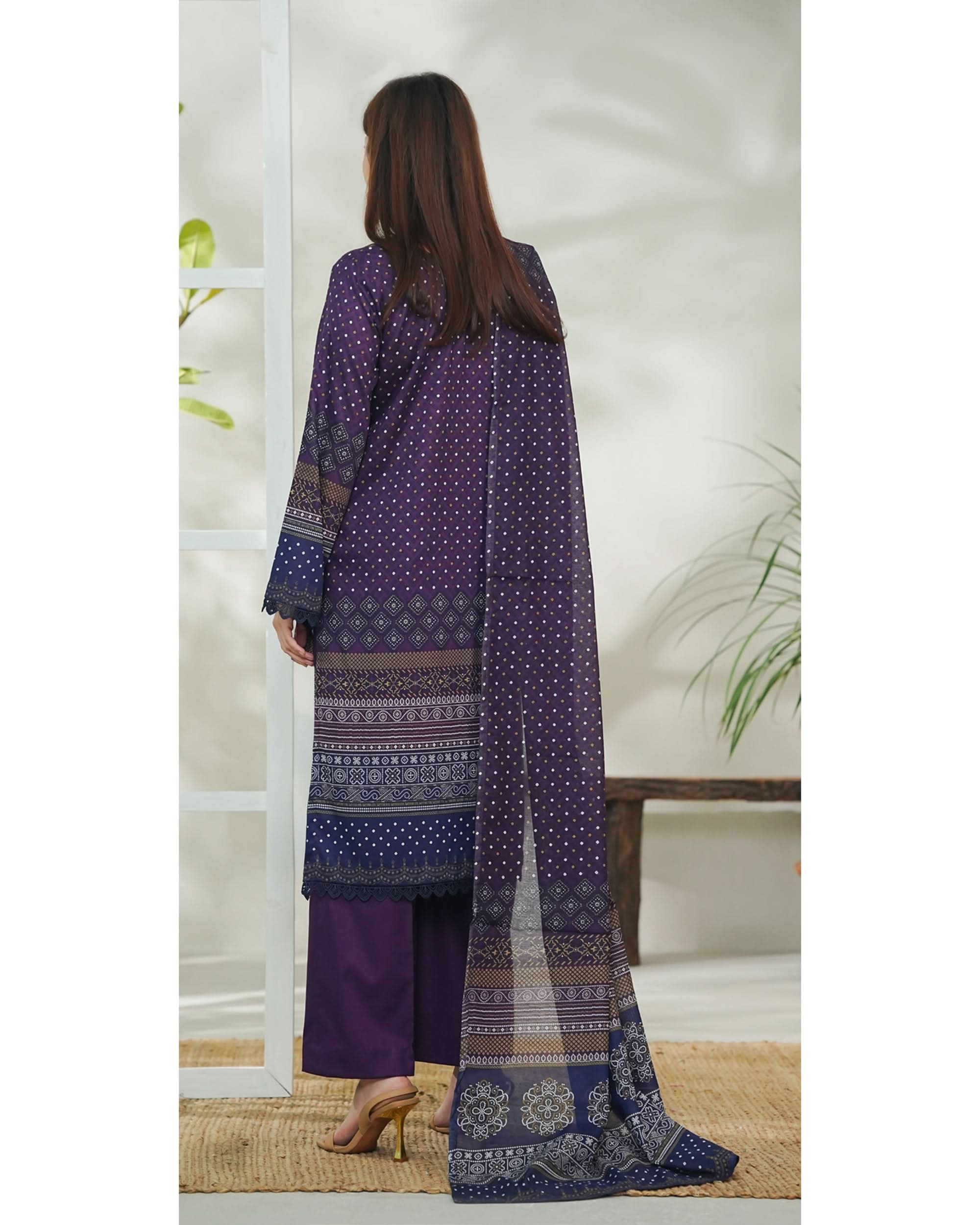 DAMAN By Vs Textile Exclusive Lawn Printed 3-PCS Unstiched Suit - 728, Women, 3Pcs Shalwar Suit, Chase Value, Chase Value