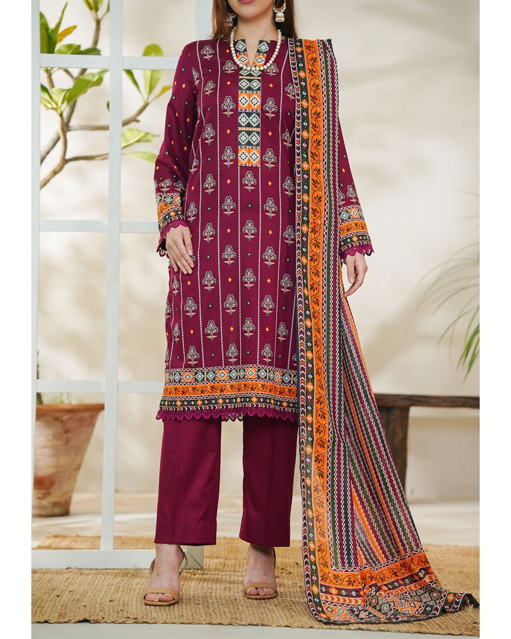 DAMAN By Vs Textile Exclusive Lawn Printed 3-PCS Unstitched Suit - 730, Women, 3Pcs Shalwar Suit, Chase Value, Chase Value
