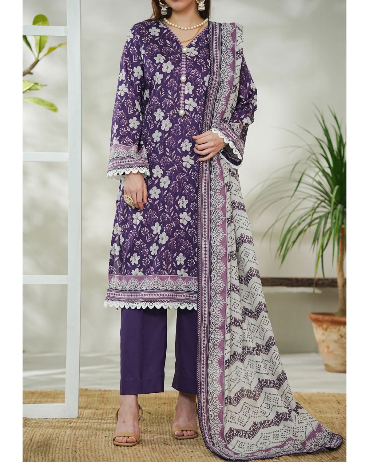 DAMAN By Vs Textile Exclusive Lawn Printed 3-PCS Unstiched Suit - 733, Women, 3Pcs Shalwar Suit, Chase Value, Chase Value