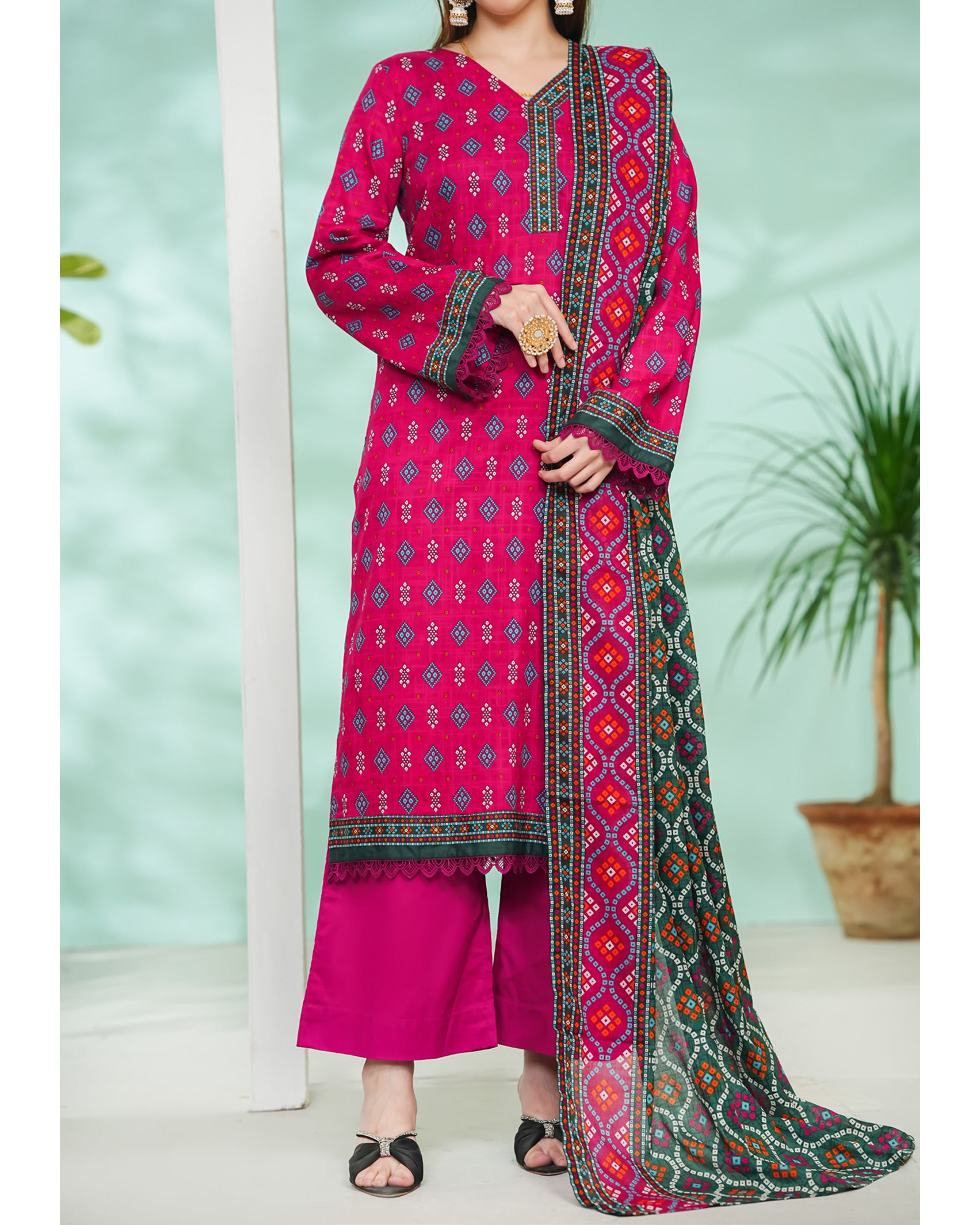 DAMAN By Vs Textile Exclusive Lawn Printed 3-PCS Unstiched Suit - 806, Women, 3Pcs Shalwar Suit, Chase Value, Chase Value