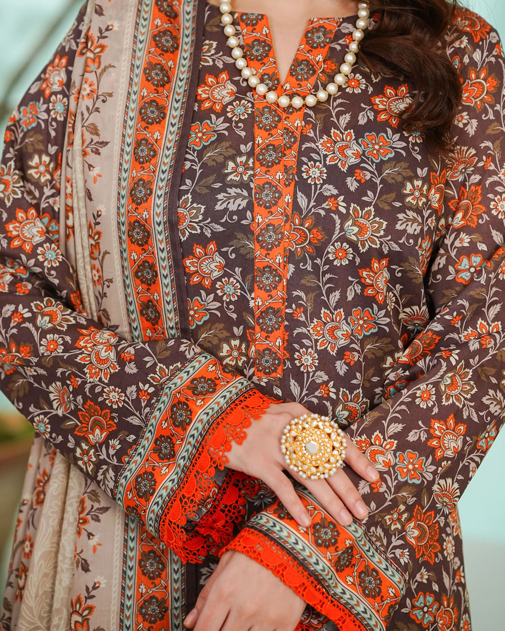DAMAN By Vs Textile Exclusive Lawn Printed 3-PCS Unstiched Suit - 808, Women, 3Pcs Shalwar Suit, Chase Value, Chase Value