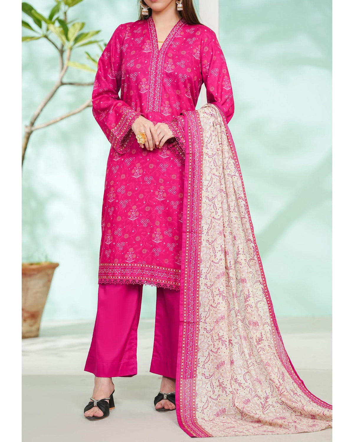 DAMAN By Vs Textile Exclusive Lawn Printed 3-PCS Unstiched Suit - 813, Women, 3Pcs Shalwar Suit, Chase Value, Chase Value