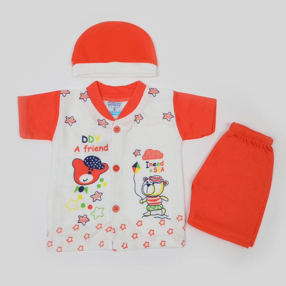 Newborn Boys Half Sleeves Suit - Rust, Newborn Boys Sets & Suits, Chase Value, Chase Value
